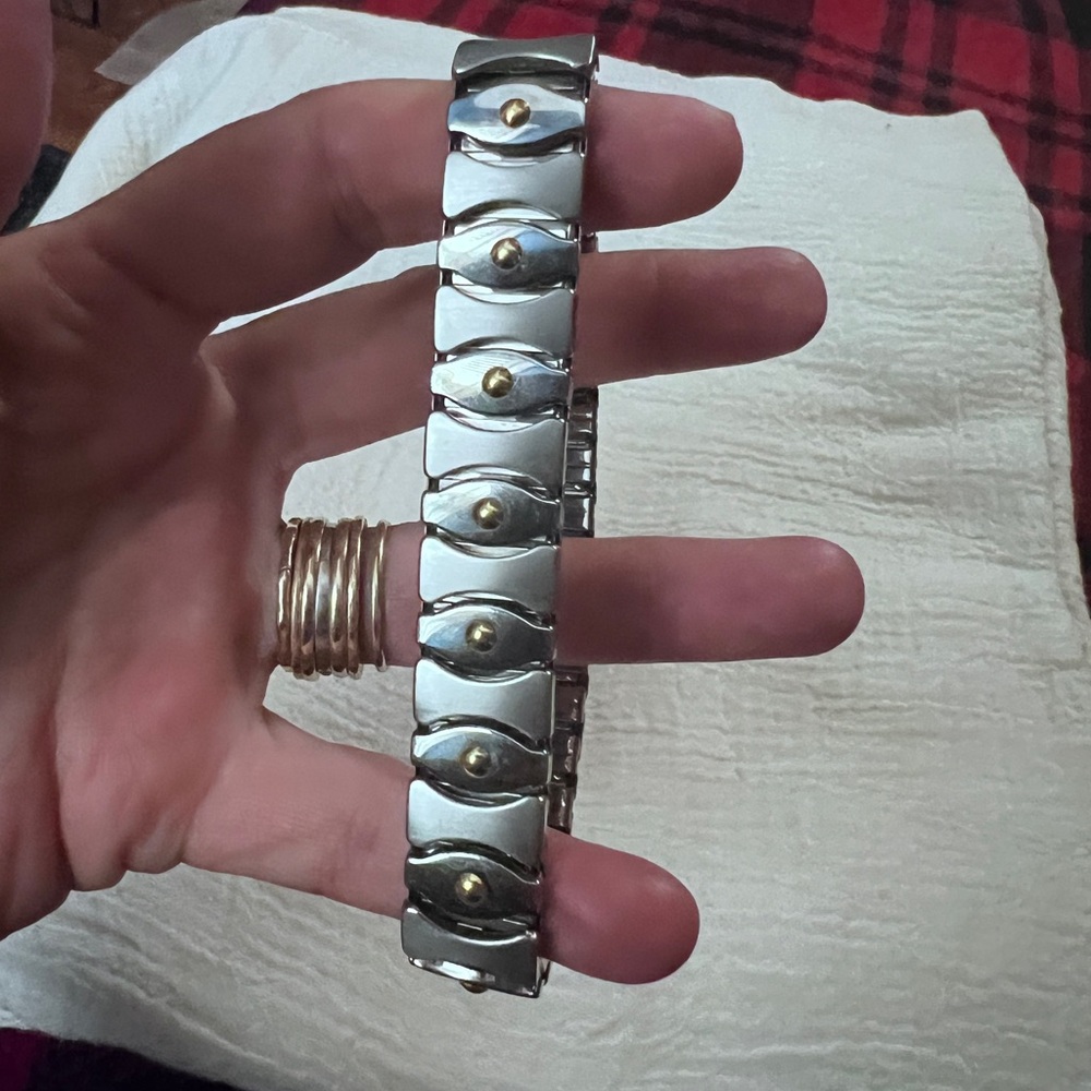 Milor Italy SS & 18k stretch bracelet. Gently used. - Picture 6 of 7